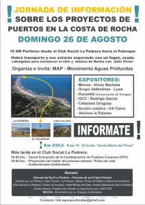 Afiche Jornada información Puertos Proyectos Costeros Rocha