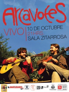 Afiche Arcavoces en la Zitarrosa 10-10-2012