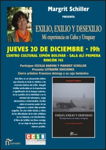 Afiche Presentación Exilio Exilio y Desexilio en CSB el 20-12-2012